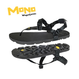 LUNA SANDALS - MONO 2.0 BLACK | WINGED - รองเท้าวิ่งถนน รุ่นยอดนิยม หนาปานกลาง ได้ทุกระยะ