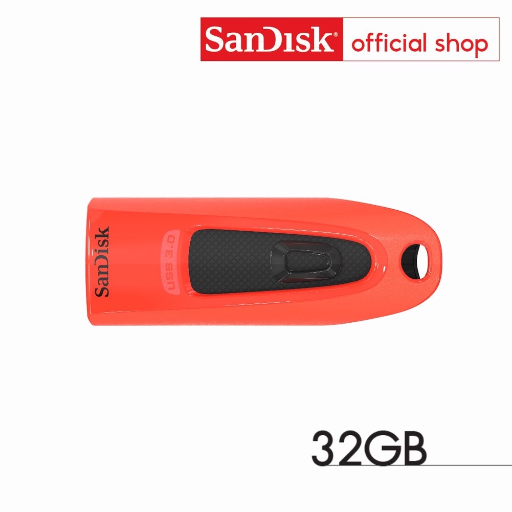 ภาพหน้าปกสินค้าSanDisk Ultra USB แฟลชไดร์ฟ 32GB, USB3.0,อ่าน 100MB/s , Red (SDCZ48_032G_U46R, Red)