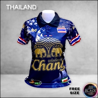 เสื้อกีฬาผู้เหญิง ทีมไทย พิมลายกนก ฟรีไซส์ หลากสี