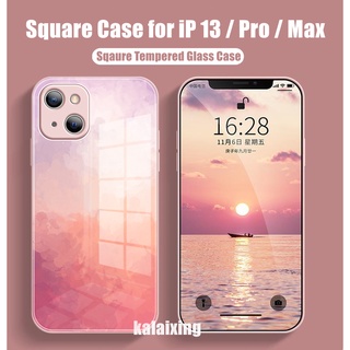 ภาพหน้าปกสินค้าWaterColor Tempered Glass Case เคส for iPhone 13 Pro Max 12Pro 12Mini Cover ที่เกี่ยวข้อง