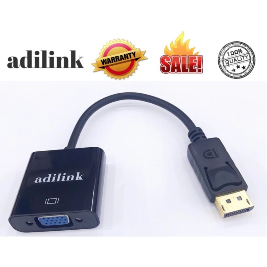 ภาพหน้าปกสินค้าDisplay Port DP M to VGA F Cable 1080P Converter Adapter 1.8M - Black จากร้าน annie_shop2019 บน Shopee