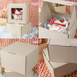 Boxjourney กล่องลูกฟูกอเนกประสงค์ มีหน้าต่าง / ไม่มีหน้าต่าง ขนาด 12.5x12.5x8.5 ซม. (50 ใบ/แพค)