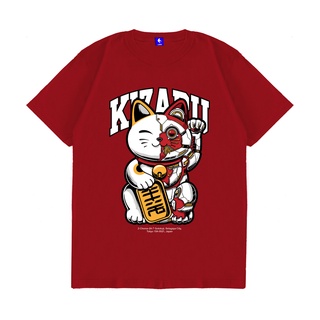 【Hot】เสื้อยืด ลายแมว Kizaru Origin LUCKY CAT