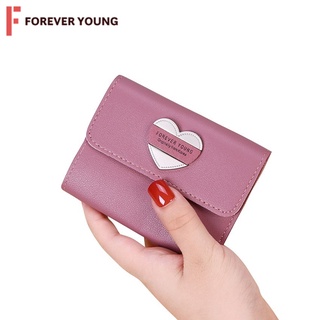 TForever Young-พร้อมส่ง กระเป๋าสตางค์ใบสั้น กระเป๋าแฟชั่น หนัง PU เกรดพรีเมียม Forever young รุ่น LN-A35