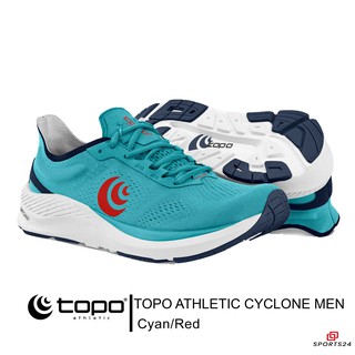 ภาพหน้าปกสินค้าTOPO ATHLETIC ROAD CYCLONE MEN\'S RUNNING SHOES  รองเท้าวิ่งผู้ชาย  รองเท้ากีฬาชาย สี  CYAN/RED ซึ่งคุณอาจชอบราคาและรีวิวของสินค้านี้