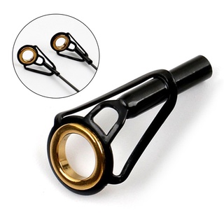 One Piece Black Top Tip Guide for Spinning Casting Fishing Rod Build Repair Eye Line Ring Stainless Steel Frame