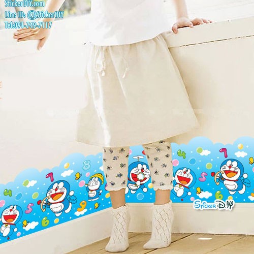 wall-sticker-สติ๊กเกอร์ติดผนัง-แต่งขอบ-doraemon-กว้าง88cm-xสูง33cm