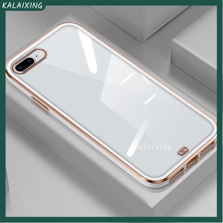 ราคาเคส Transparent for iPhone 7 Plus Xs Max Case เปลือกนิ่มใส Electroplating Square สำหรับ เคสไอโฟน 8plus 11