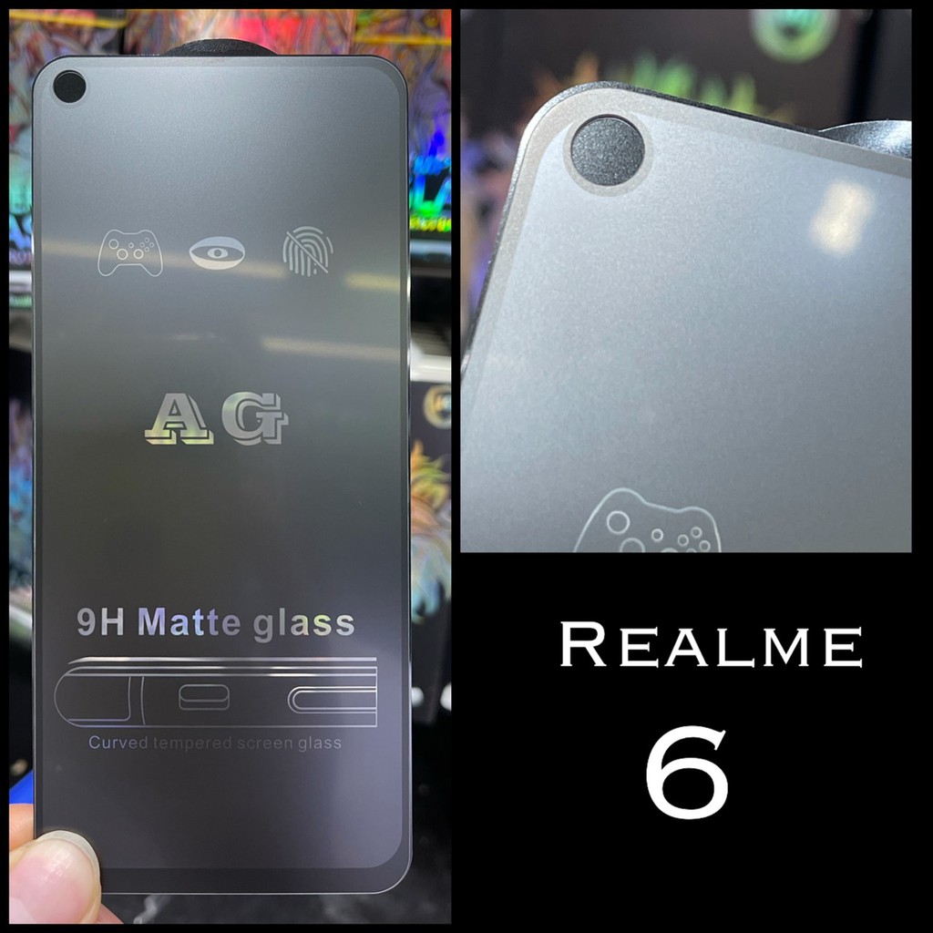 realme-6-เจาะรูกล่้องหน้า-ฟิล์มกระจก-แบบด้าน-เต็มจอ-ag-กาวเต็ม