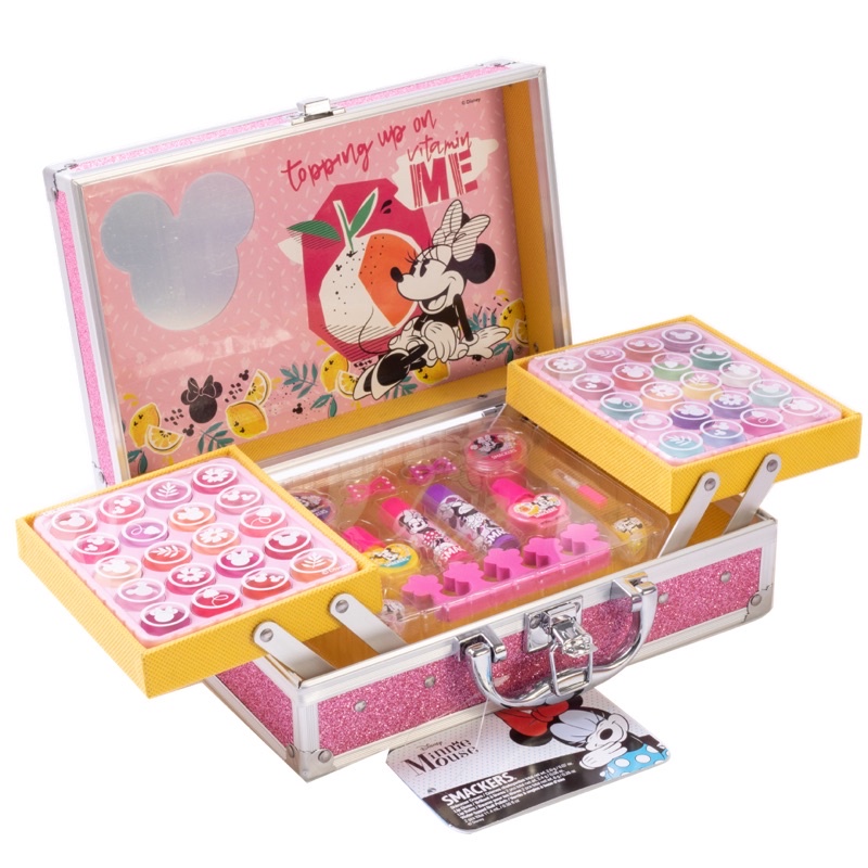 เครื่องสำอางเด็กของแท้จากอเมริกายี่ห้อ-lip-smackers-sparkle-amp-shine-minnie-mouse-train-case