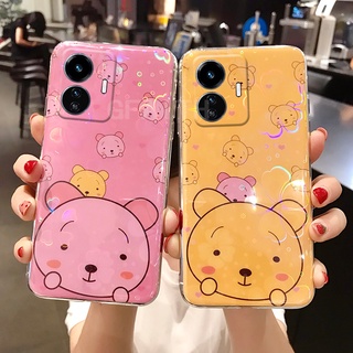 ใหม่ เคสโทรศัพท์มือถือ ซิลิโคนนิ่ม TPU ลายการ์ตูนหมี ดอกซากุระน่ารัก สีสดใส แฟชั่น สําหรับ Realme C55 NFC 2023 REALMEC55 NFC