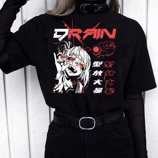 Goth Anime Tshirt Tee Aesthetic Women T-shirt Punk Grunge Streetwear Ladies Gothic Top Manga T Shirt Harajuku Clothes