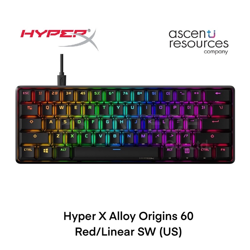 keyboard-คีย์บอร์ด-hyperx-alloy-origins-60-red-linear-sw-us-ของใหม่ประกัน-2ปี