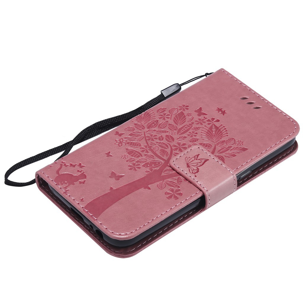เคสสำหรับเคสหนัง-pu-พิมพ์ลายต้นไม้แมวสําหรับ-samsung-galaxy-j-2-core