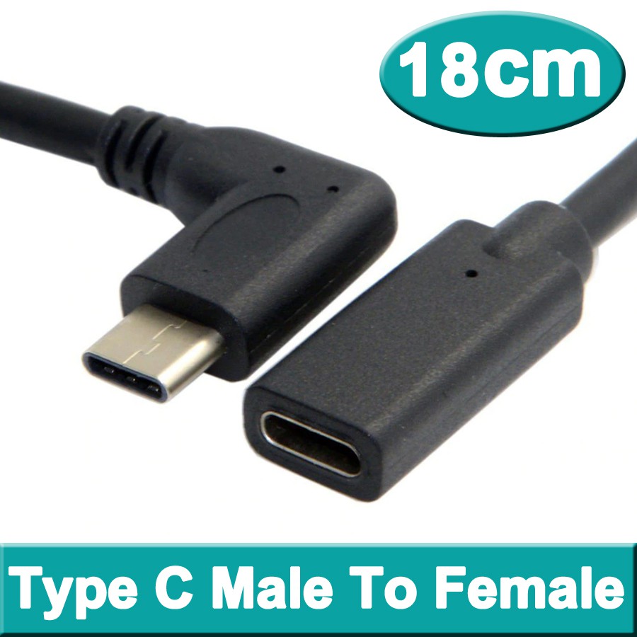 สายพ่วง 18cm 90 Degree Right Angle USB 3.1 Type C Male To Female ...