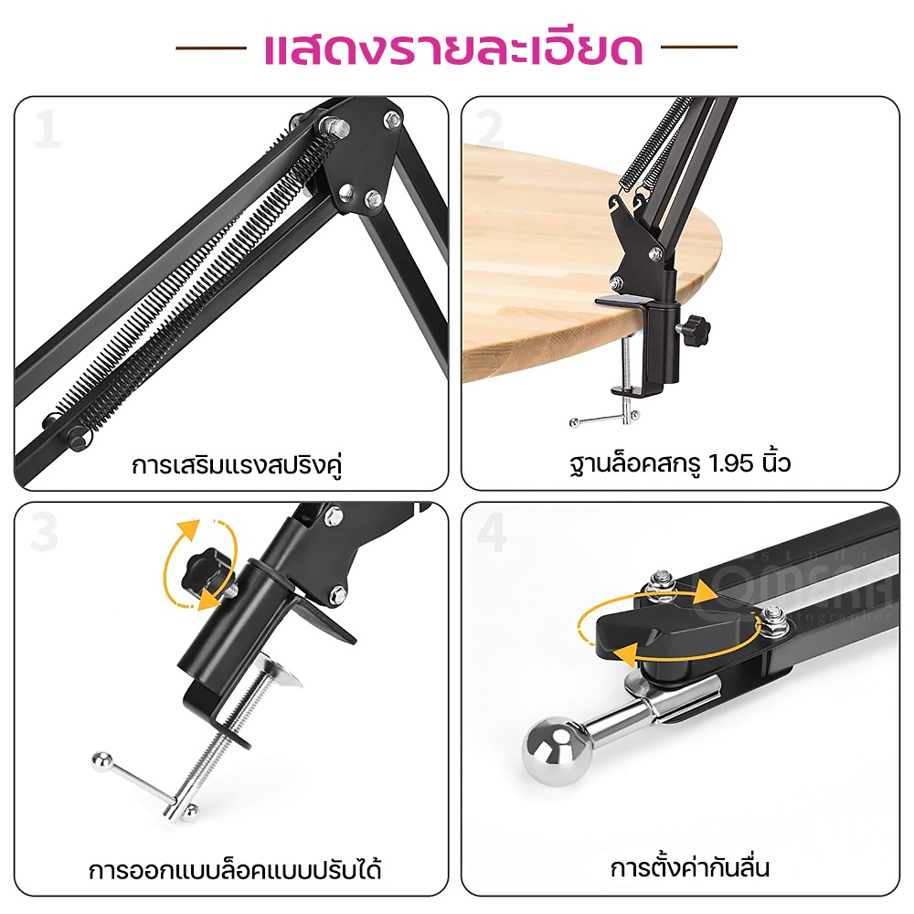 camerastudio-ที่จับยึดโทรศัพท์มือถือ-หัวเตียงจับหนีบอยู่ไม่ร่วง-หมุนได้-360-สะดวกในการดูหนัง-หรือ-live-สด