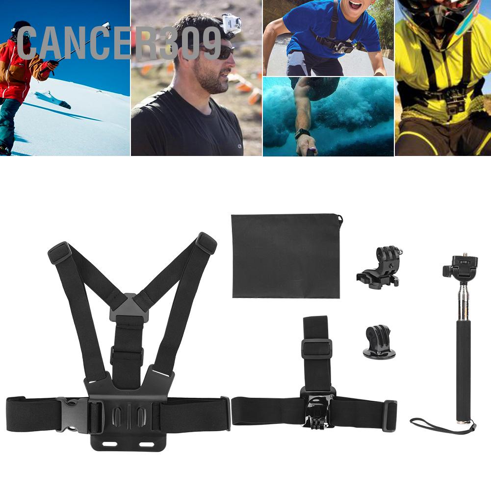 cancer309-5-in-1-universal-action-camera-accessories-kit-for-gopro-sports-cameras-head-strap-mount-chest-harness-selfie-stick