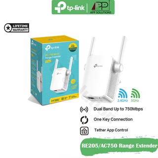 TP-LINK(ขยายสัญญาณ)Wi-Fi RANGE EXTENDER AC750 รุ่นRE205(ประกันLifetime)