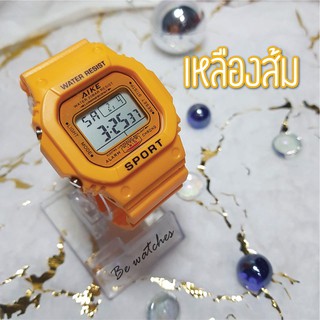 นาฬิกาแฟชั่นสไตล์สปอร์ต ⌚️ นำเข้าจากญี่ปุ่น สีเหลืองส้ม