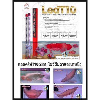 หลอดไฟ2in1 โชว์ปลาและเทนนิ่งสำหรับปลามังกรแดง T10 4แถว ขนาด 90cm. สำหรับตู้36นิ้ว ความยาวหลอด 85cm.