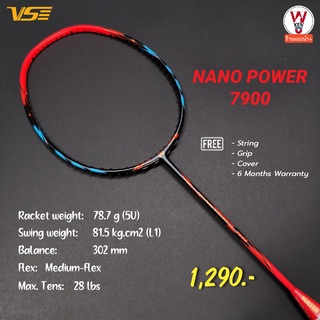 ภาพหน้าปกสินค้าไม้แบด VS รุ่น NANO POWER 7900 - NEW COLOR 2022 (สีส้ม) น้ำหนัก 5U ก้านอ่อน หัวหนัก ซึ่งคุณอาจชอบสินค้านี้