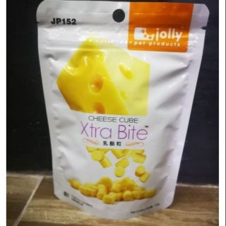 ชีสอัดเม็ดสำหรับสัตว์เลี้ยง jolly xtra bite cheese cube (100g)
