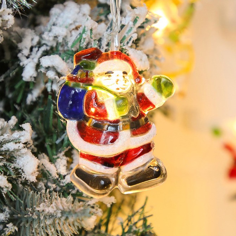 สายไฟตกแต่ง-ลายการ์ตูนซานตาคลอส-โคมไฟนางฟ้า-เกล็ดหิมะใส-ใช้แบตเตอรี่-ของตกแต่งบ้าน-คริสต์มาส-ปีใหม่