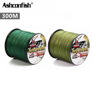 Ashconfish สายเอ็นตกปลา PE แบบถัก 16 เส้น 300 เมตร X16 สีเขียว