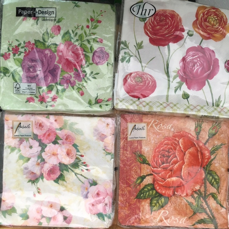 cozy-craft-แนปกิ้นลายกุหลาบ-สำหรับเดคูพาจ-decoupage-คละลาย