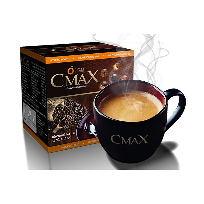ภาพสินค้าCmax coffee กาแฟซีแมคซ์ กาแฟผสมถั่งเช่าและโสมสกัด จากร้าน opsecret บน Shopee ภาพที่ 1