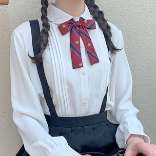 เสื้อเชิ้ตจีบญี่ปุ่นหญิง2021ใหม่คอตุ๊กตาส่วนบางชีฟองแขนยาวJKเครื่องแบบเสื้อเล็กๆน้อยๆเสื้อ