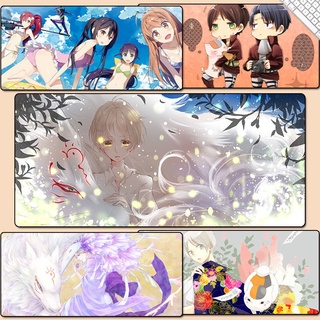 🔥🌟🌟แผ่นรองเมาส์ แผ่นรองเมาส์ กันลื่น ลายAnimeน่ารัก ขนาด 80x30cm Mouse pad