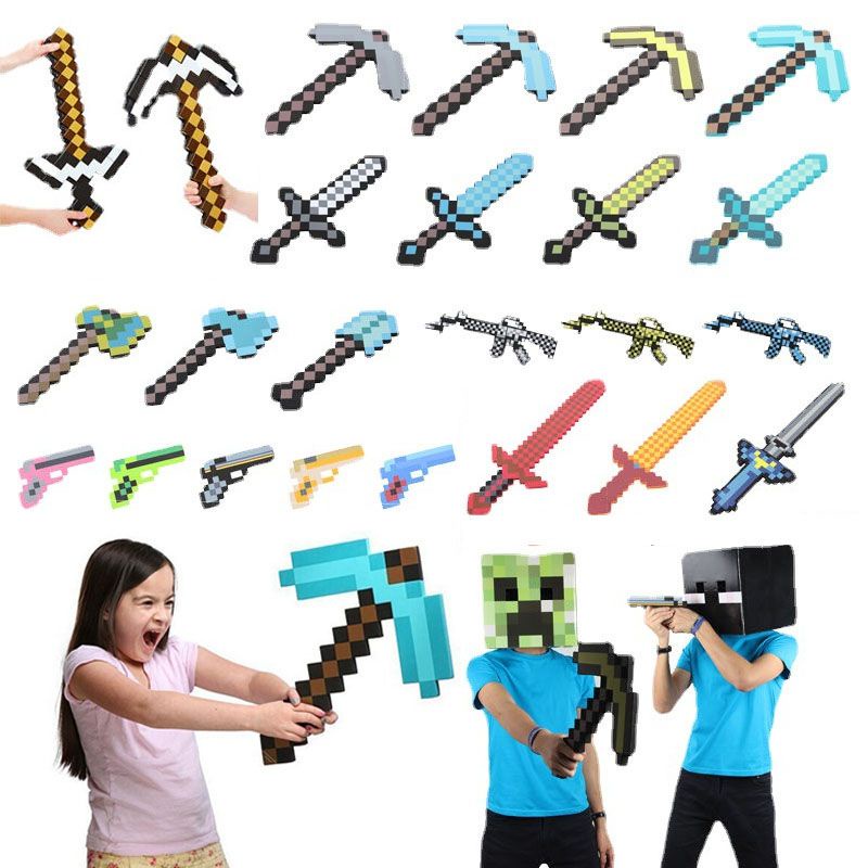 Minecraft เกม EVA โฟมเพชร Pickaxe ขวาน Hamaxe ดาบของเล่นเด็กของขวัญ ...
