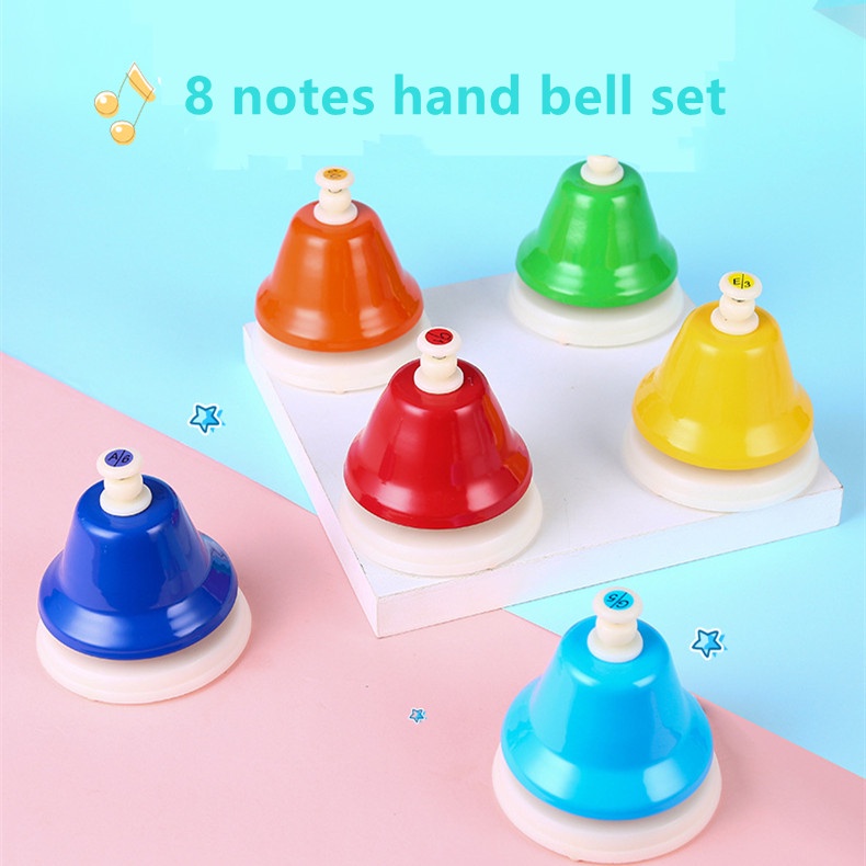 8-notes-hand-bell-set-โน๊ตสําหรับเด็ก-ชุดกระดิ่งมือจับพลาสติกมีสีสันเครื่องดนตรีของเล่นสําหรับเด็ก