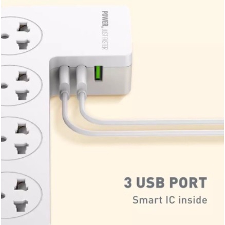 ldnio-sc5309-ปลั๊กพ่วงพร้อมกล่องเก็บปลั๊กไฟ-ป้องกันไฟดูด-กันเด็กแหย่-socket-3-usb-5-outlet-2500w-สายยาว-2-เมตร-ของแท้
