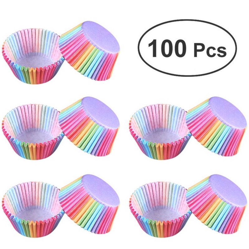 กระดาษถ้วยเค้ก-สีรุ้ง-สำหรับขนม-1-เซ็ต-100-ชิ้น