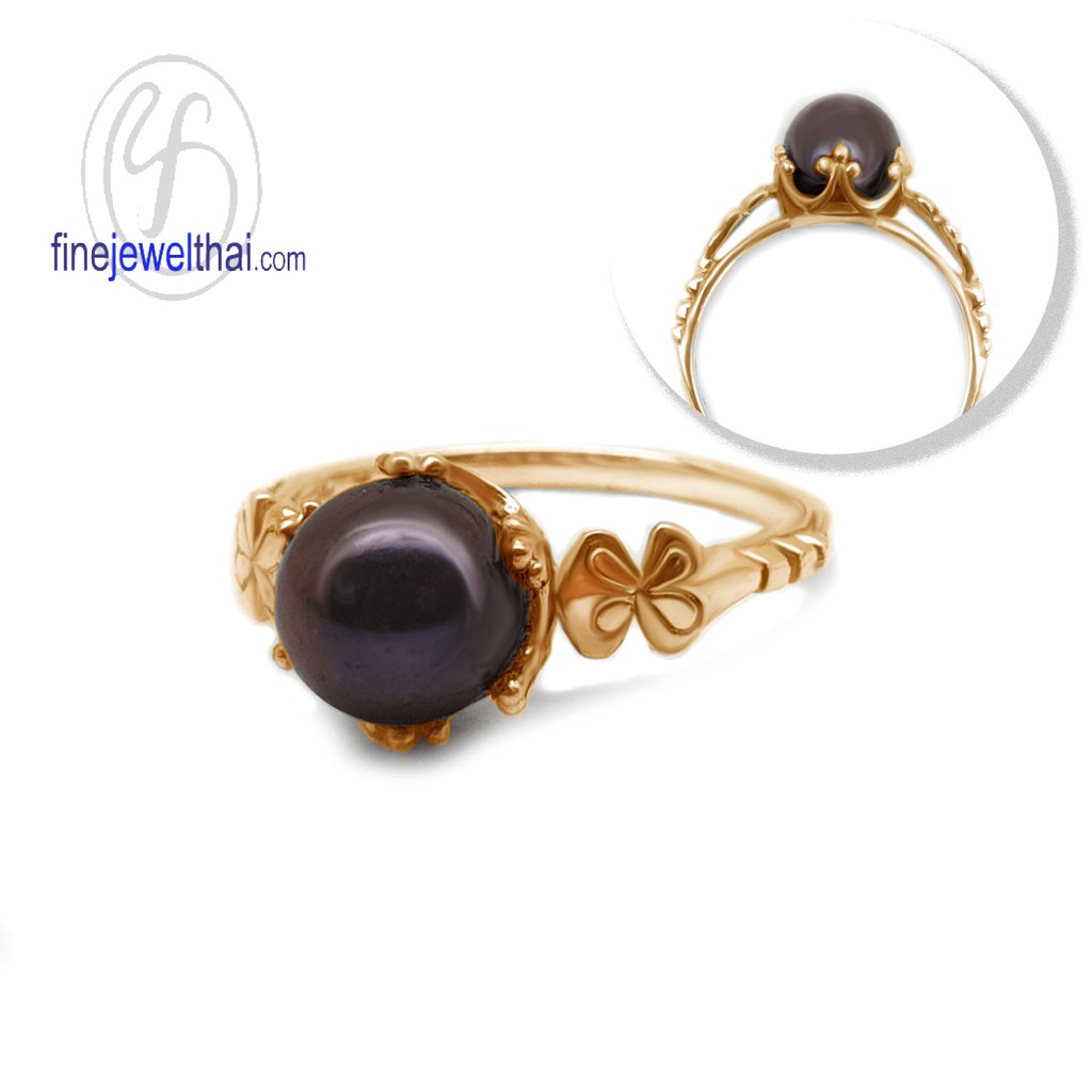 finejewelthai-แหวน-มุกแท้-แหวนเงิน-แหวนมุก-แหวนประจำเดือนเกิด-pearl-silver-ring-r1364pl-b-pg