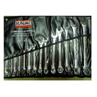 SUNJAC ประแจแหวนข้างปากตายชุด 14ตัว รุ่น 4514-14 (8-26มิล) ซันแจ็ค ของแท้100%
