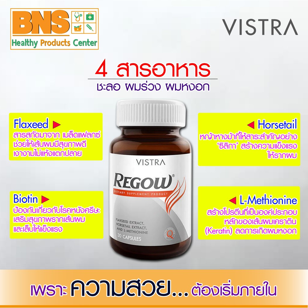 1-ขวด-vistra-regow-วิสทร้า-รีโกว-ขนาด-30-เม็ด-ส่งเร็ว-ของแท้-ถูกที่สุด-by-bns