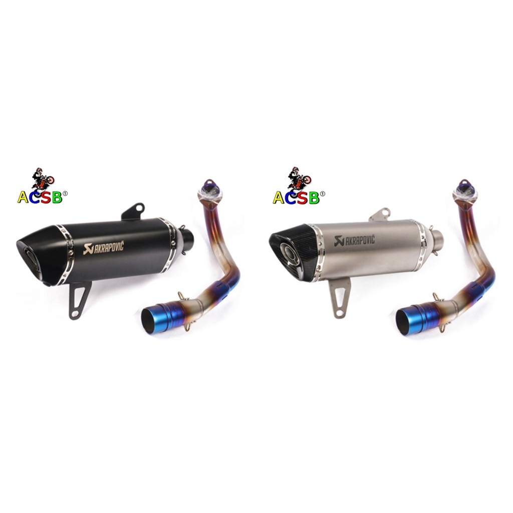 คอท่อเลส-สีไทเทเนียม-พร้อมปลายท่อ-akrapovic-xmax300