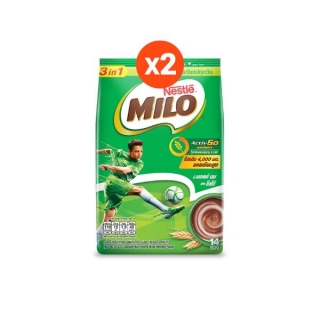 MILO ไมโล แอคทิฟ-โก 3อิน1 เครื่องดื่มช็อกโกแลตมอลต์ สูตรปกติ 26 กรัม 13 ซอง x2