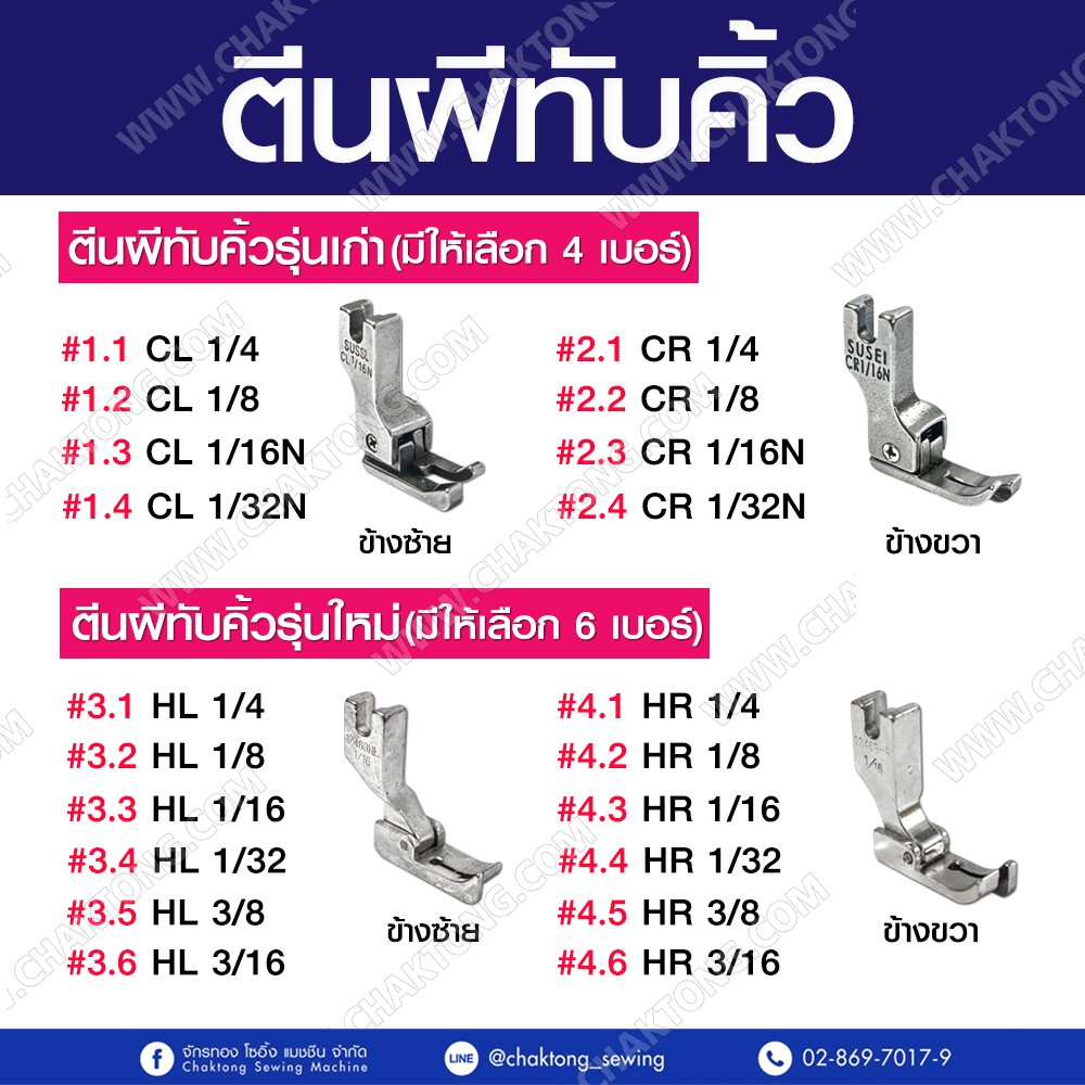 ภาพหน้าปกสินค้าตีนผีทับคิ้ว ตีนผีทับคิ้วรุ่นเก่า ตีนผีทับคิ้วรุ่นใหม่ ตีนผีจักรเย็บผ้า