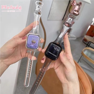 ภาพขนาดย่อของสินค้าสายนาฬิกาข้อมือซิลิโคนใส ขนาดเล็ก สําหรับ iwatch 8 7 6 SE 5 4 3 45 44 42 41 40 38 มม.