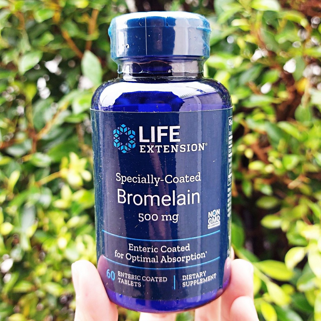 โบรมีเลน SpeciallyCoated Bromelain 500 mg 60 Enteric Coated Tablets