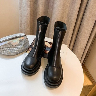 ☼Sweet+ Girl☀Hot sale！รองเท้า นกนางแอ่น รองเท้าบูทผู้หญิงไซส์ใหญ่ อังกฤษ พ.ศ. 2564 ใหม่ ย้อนยุ รองเท้าเเตะผู้หญิง