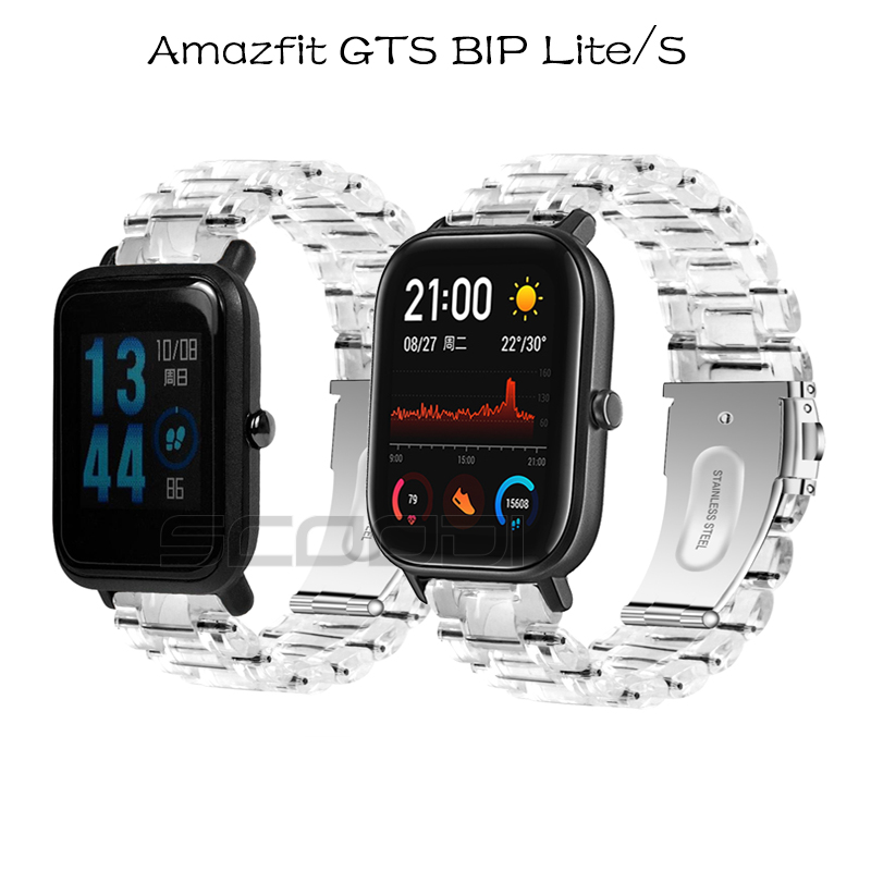 ภาพหน้าปกสินค้าสายนาฬิกาข้อมือเรซิ่น น้ําหนักเบา สําหรับ Xiaomi Huami Amazfit GTS 4 3 2 2e 2Mini / GTS 4 Mini / bip Lite s bip 3 bip u pro bip s