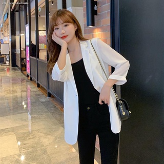 🌈[Summer Hot Sale] Three-quarter sleeve chiffon small suit jacket women s short 2021 Korean slimmingครีมกันแดดสูทบางสูท