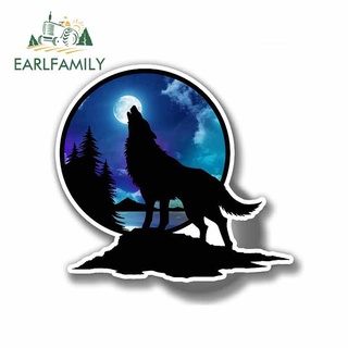 Earlfamily สติกเกอร์ไวนิล ลายหมาป่า 13 ซม. X 11.8 ซม. สําหรับติดตกแต่งรถยนต์