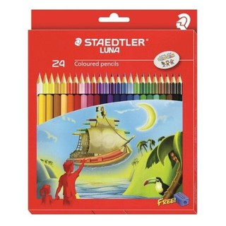 TAEDTLER ดินสอสีไม้แท่งยาว รุ่น LUNA ดินสอสี สีไม้ ดินสอสีไม้ พร้อมกบเหลาดินสอ รุ่น 136 C36