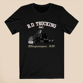 คอลูกเรือขายส่ง คอกลม ยอดนิยม R.D. เสื้อยืด พิมพ์ลายโลโก้ Trucking Convoy สีดํา สําหรับผู้ชายS-5XL